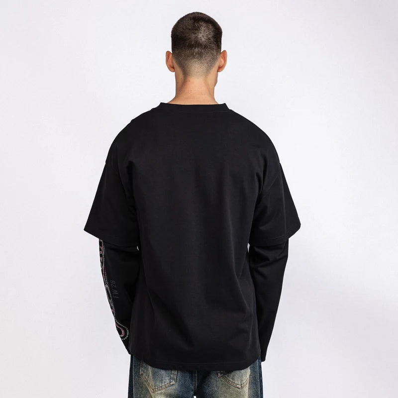 Rheborn Key Logo Double Layer Longsleeve Black