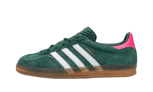 Adidas Gazelle Indoor Collegiate Green Lucid Pink (Women's) - IG5929 - Mentastore