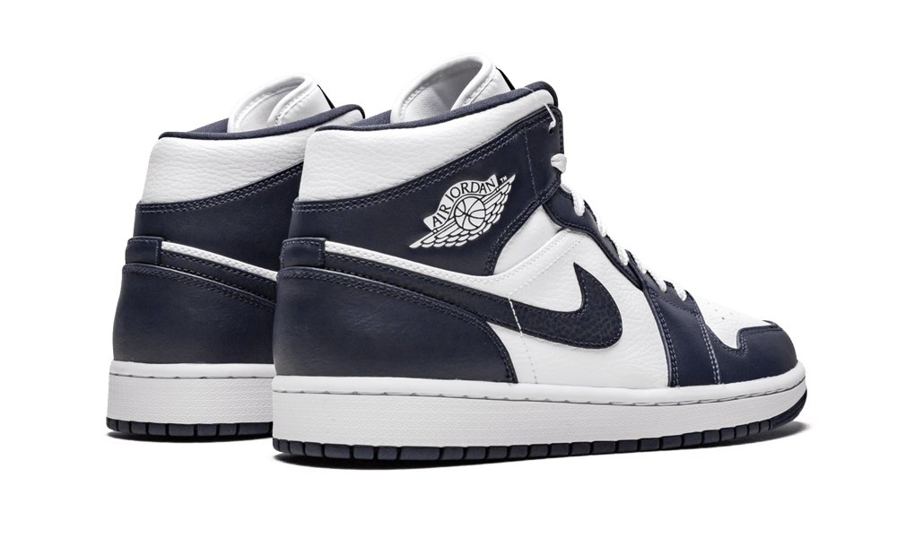 Air Jordan 1 Mid White Metallic Gold Obsidian - 554724 - 174 - Mentastore