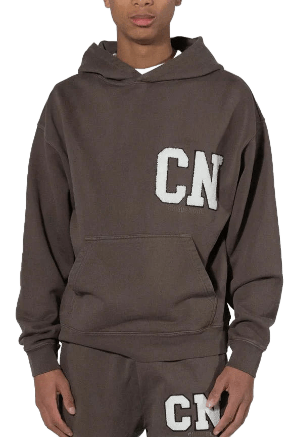 CHIQUE NOIR - CN. PATCH HOODIE - CHOCOLATE - - Mentastore