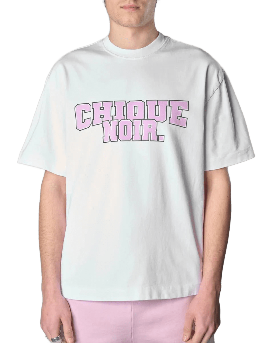 Chique Noir - COLLEGE TEE - WHITE/LILAC SNOW - - Mentastore