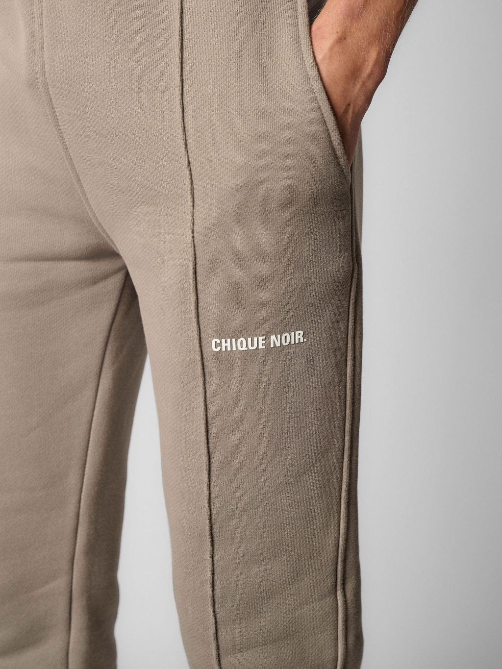 CHIQUE NOIR - FLARED SWEATPANTS - STONE - Mentastore