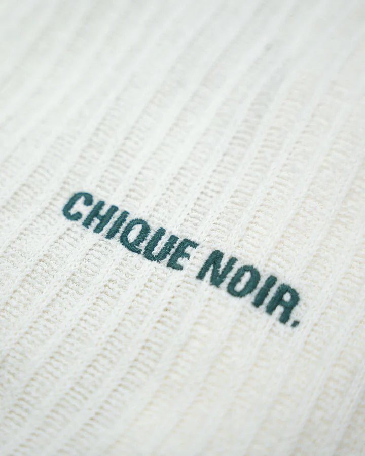 CHIQUE NOIR NITTED SHORT - ECRU/GREEN - - Mentastore