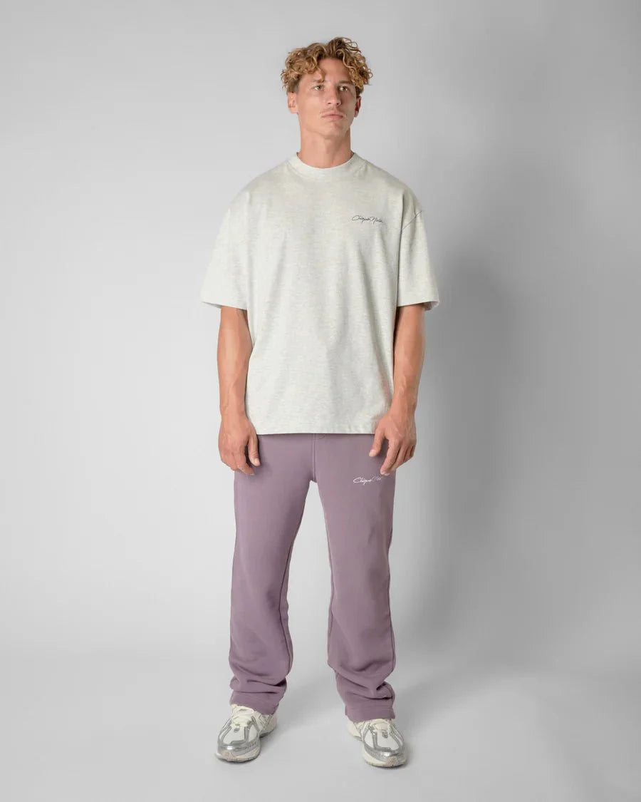 CHIQUE NOIR - WIDE LEG SWEATPANTS - PLUM - Mentastore