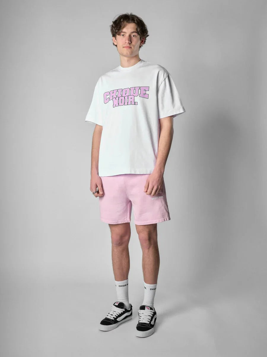 Chique Noir - COLLEGE TEE - WHITE/LILAC SNOW - Mentastore