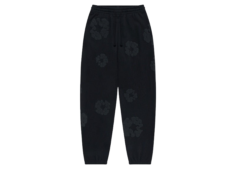 Denim tears cotton wreath sweatpants black monochrome - - Mentastore