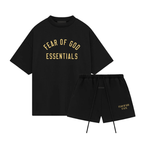 Fear of God Essentials Black/Yellow Summer Set - - Mentastore