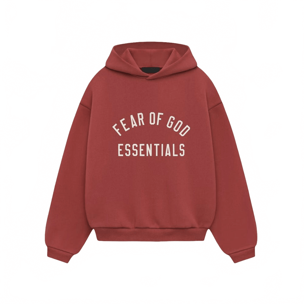 Fear of God Essentials Crimson Hoodie Kids - - Mentastore