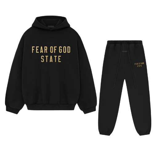 Fear of God Essentials FW24 Black Yellow State Full Set - Mentastore