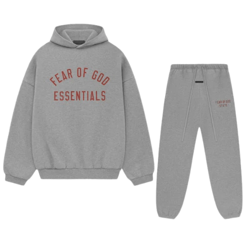Fear of God Essentials FW24 Fleece Dark Heather State Full Set - Mentastore