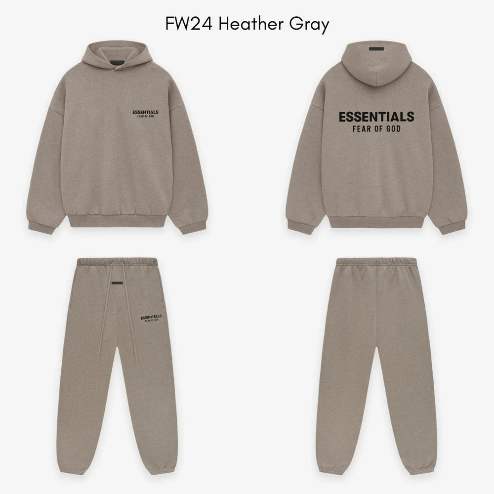 Fear of God Essentials FW24 Heather Gray Full Set - Mentastore