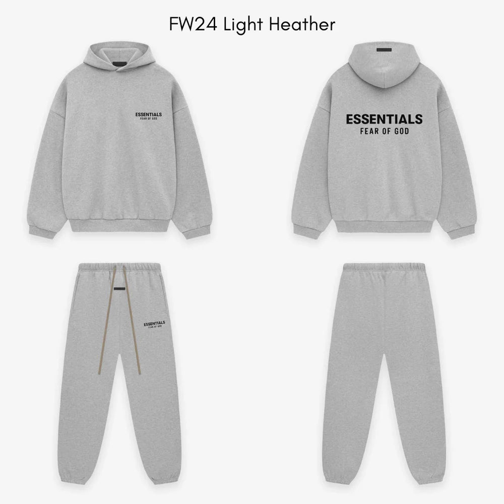 Fear of God Essentials FW24 Light Heather Gray Full Set - Mentastore