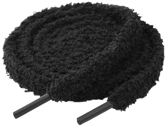 Fluffy laces Black 120 cm - - Mentastore