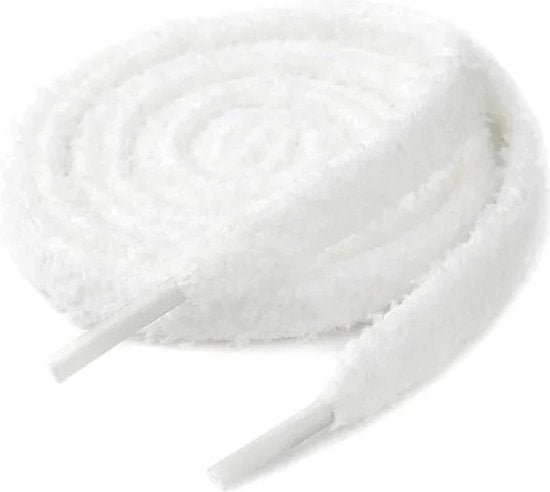 Fluffy laces white 120 cm - fluffy laces - Mentastore