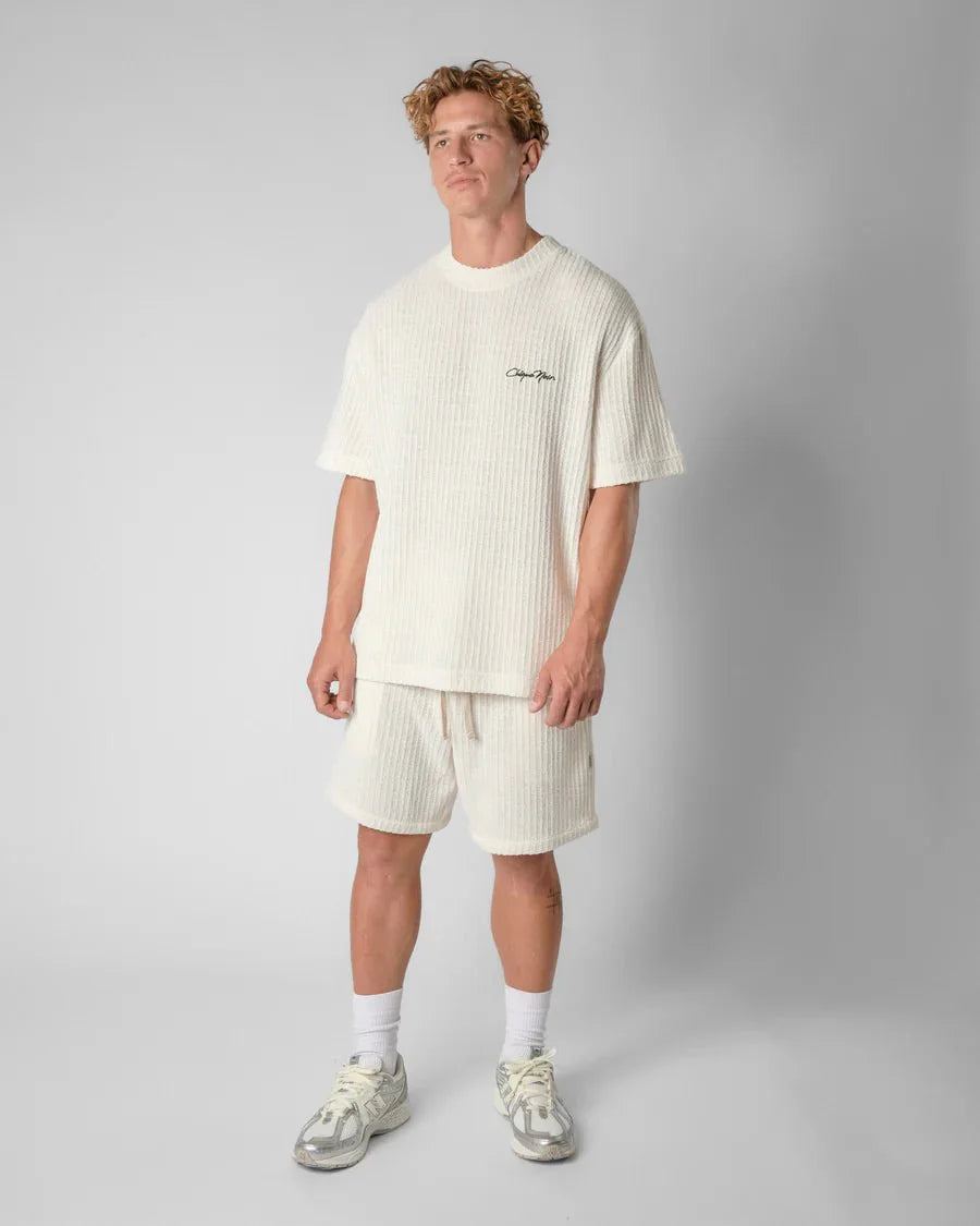 Chique Noir - KNITTED SHORTS - ECRU - Mentastore