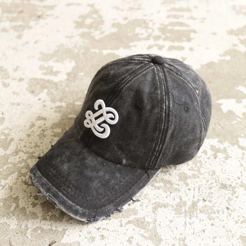 Lueur - Distressed Washed Black Cap - - Mentastore