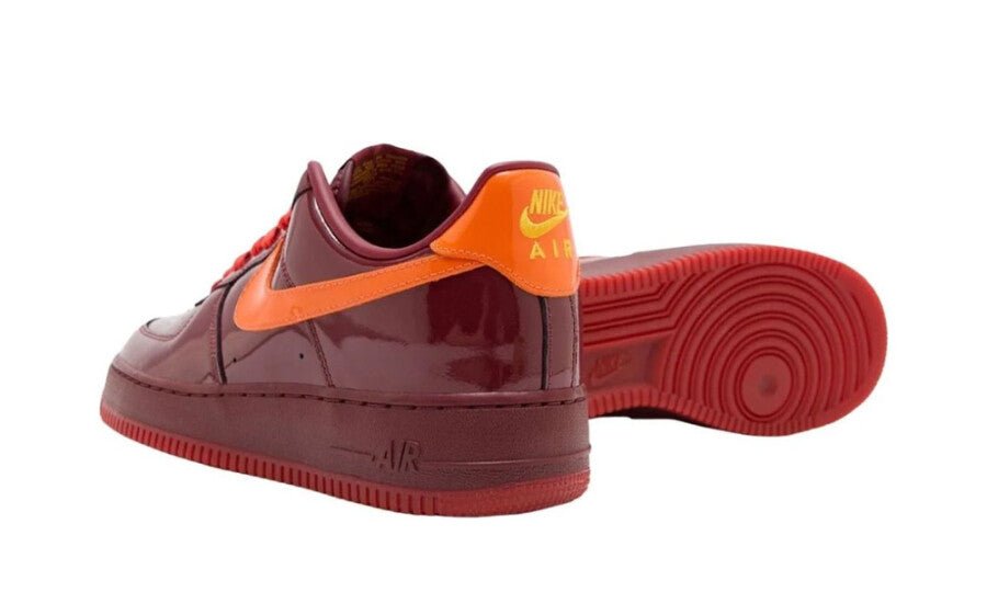 Nike Air Force 1 Low Patent Leather Dark Team Red Safety Orange - IO4489-601 - Mentastore