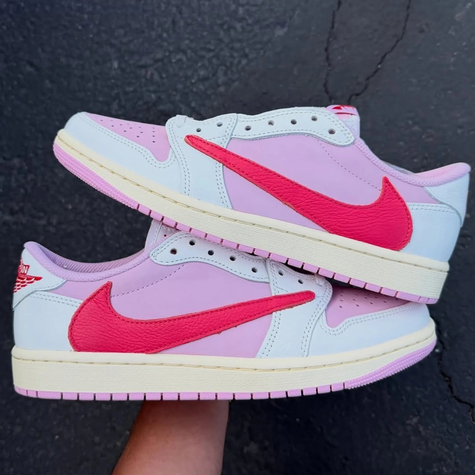 Nike Air Jordan 1 Retro Low OG SP Travis Scott Sail Tropical Pink - IQ7604-101 - Mentastore