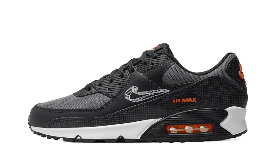Nike Air Max 90 3D Swoosh Black Grey Orange - DR5642-001 - Mentastore