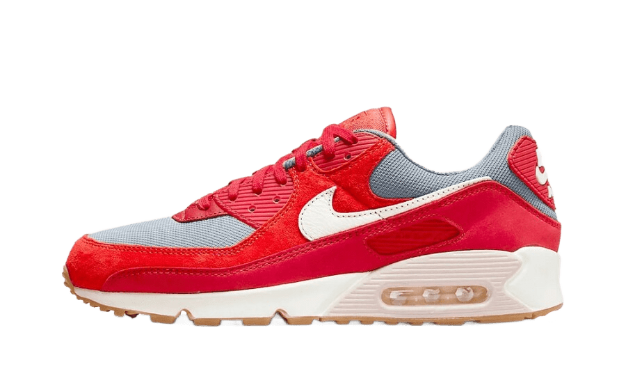 Nike Air Max 90 Premium Gym Red Smoke Grey Gum - DH4621-600 - Mentastore