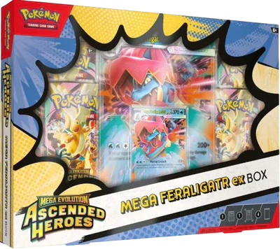 Pokémon Ascended Heroes - EX Box Mega Meganium, Feraligtr or Emboar - - Mentastore