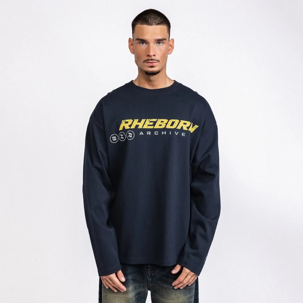 Rheborn Archive Logo Longsleeve Navy - - Mentastore