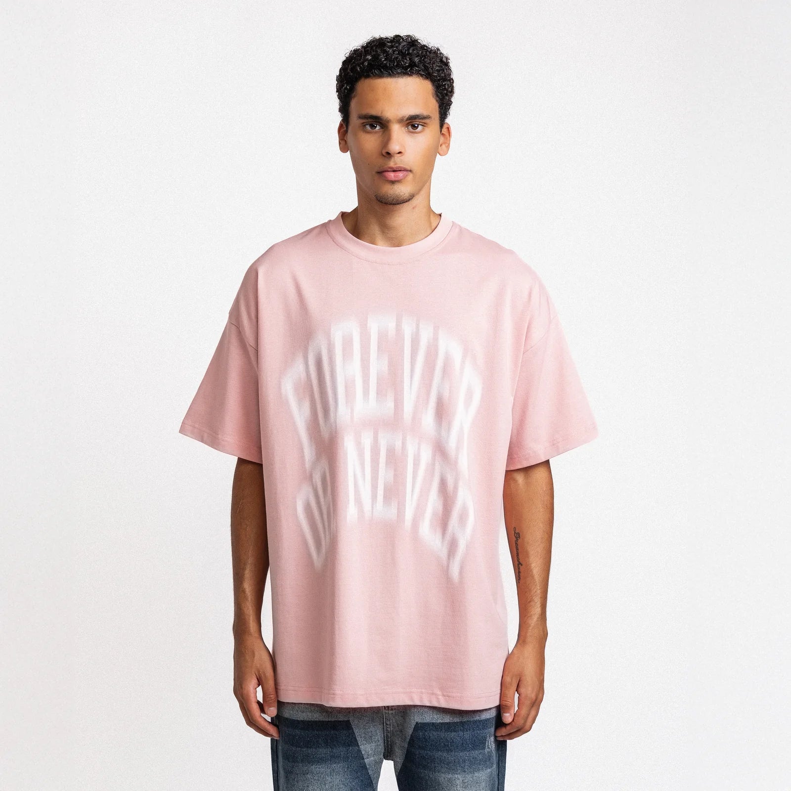 Rheborn Blurry Forever Or Never Tee - Pink - - Mentastore