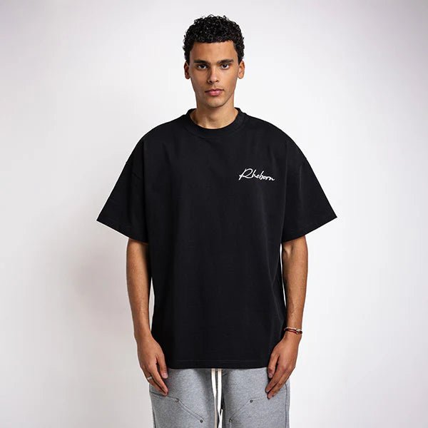 Rheborn Handwritten Logo Tee Black - - Mentastore