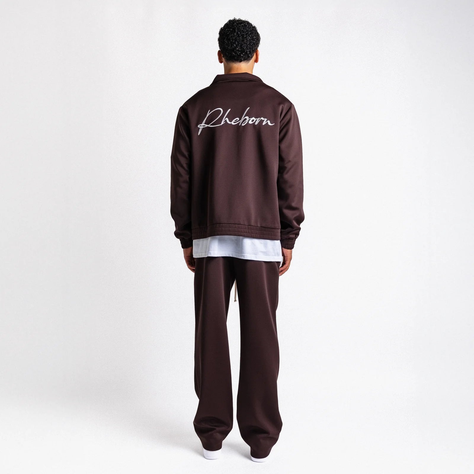 Rheborn Handwritten Logo Tracksuit Chocolate Brown - - Mentastore