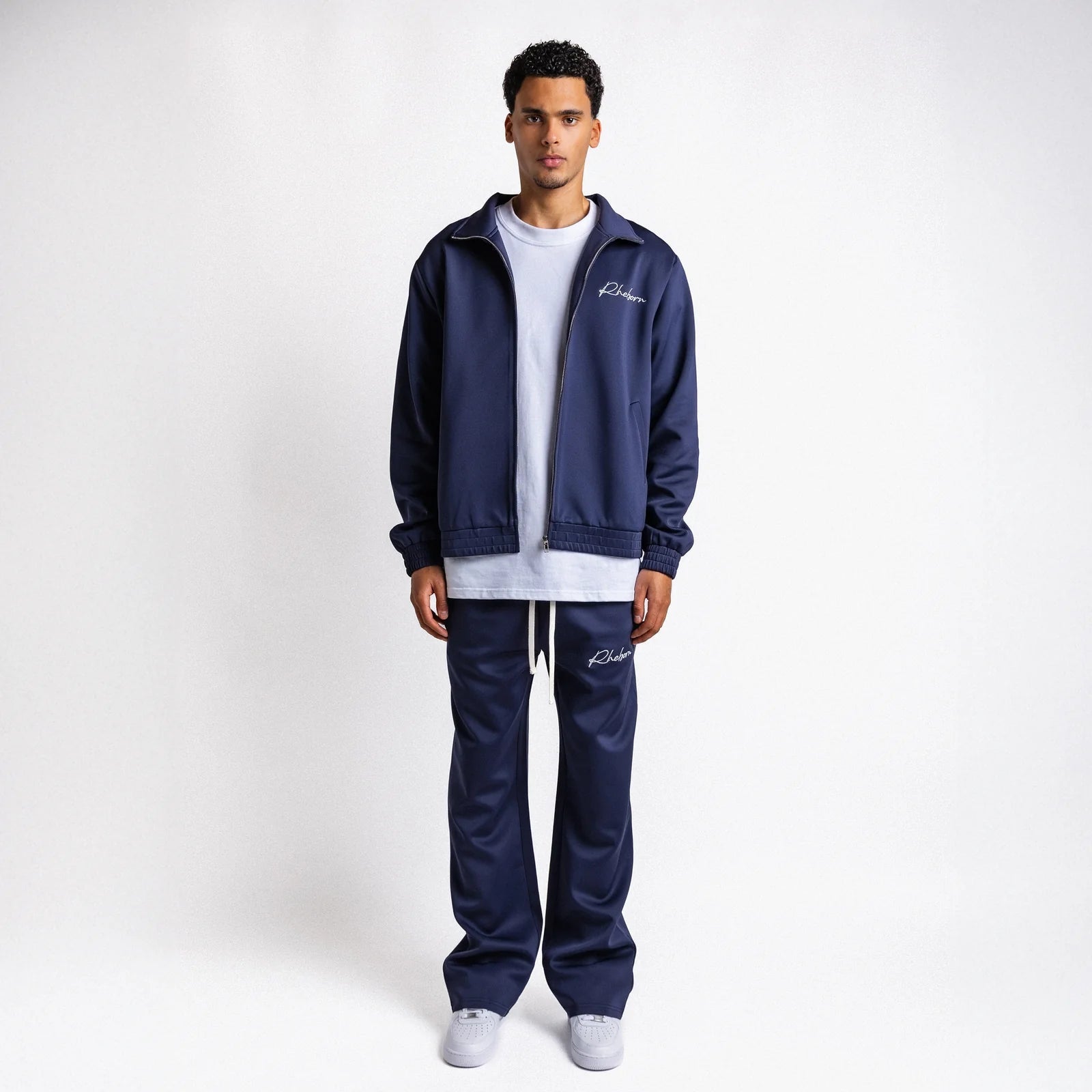 Rheborn Handwritten Logo Tracksuit Navy - - Mentastore