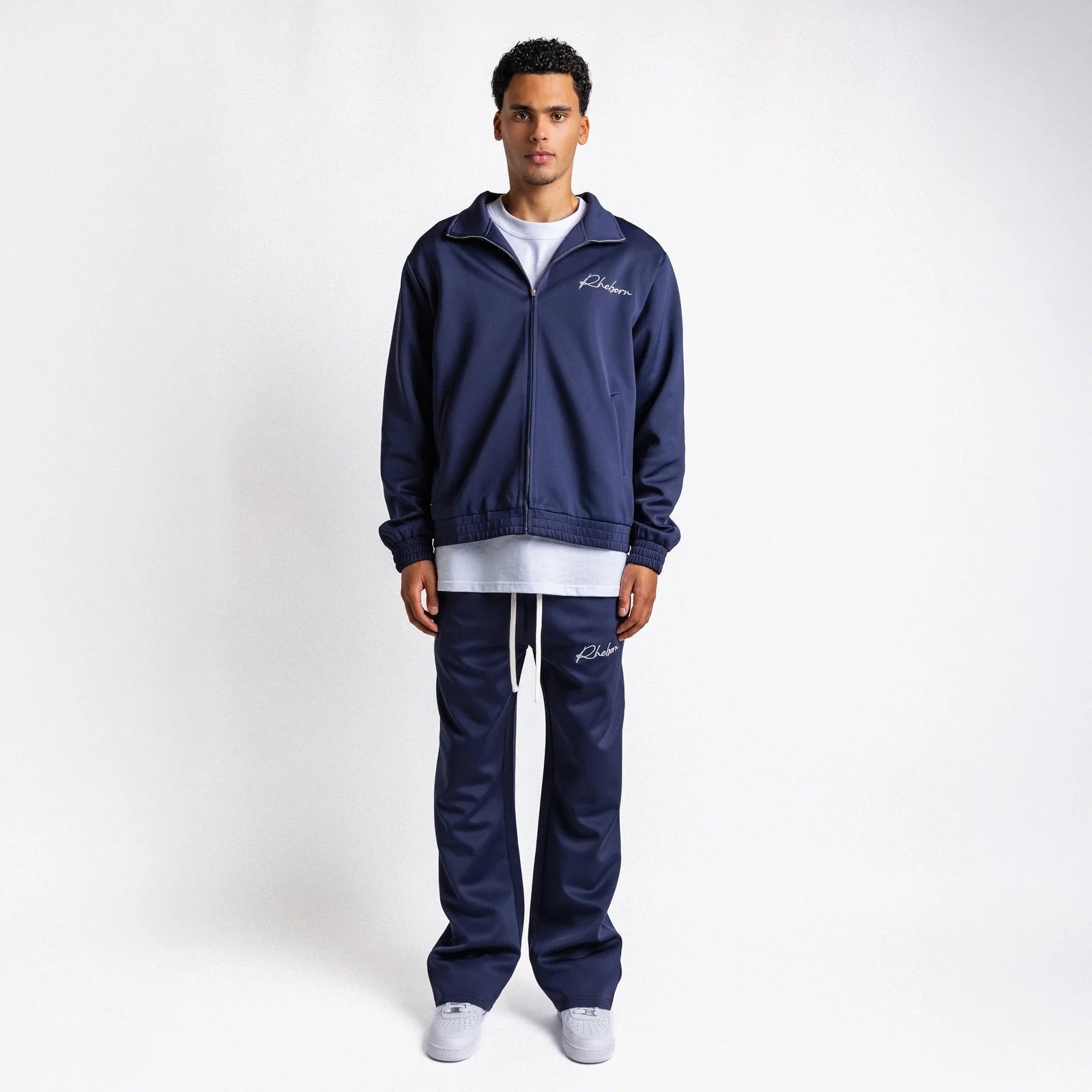 Rheborn Handwritten Logo Tracksuit Navy - - Mentastore