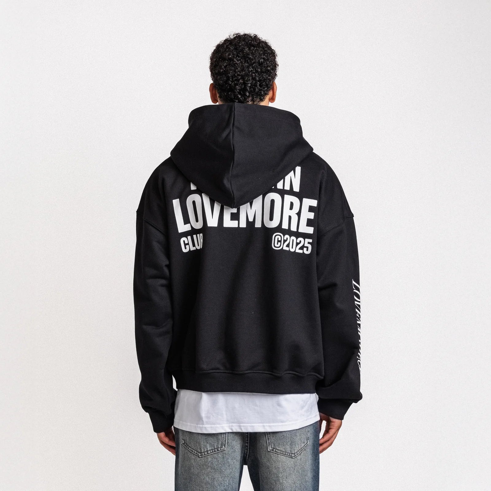 Rheborn Love More Club Zip - Up Hoodie Black - - Mentastore