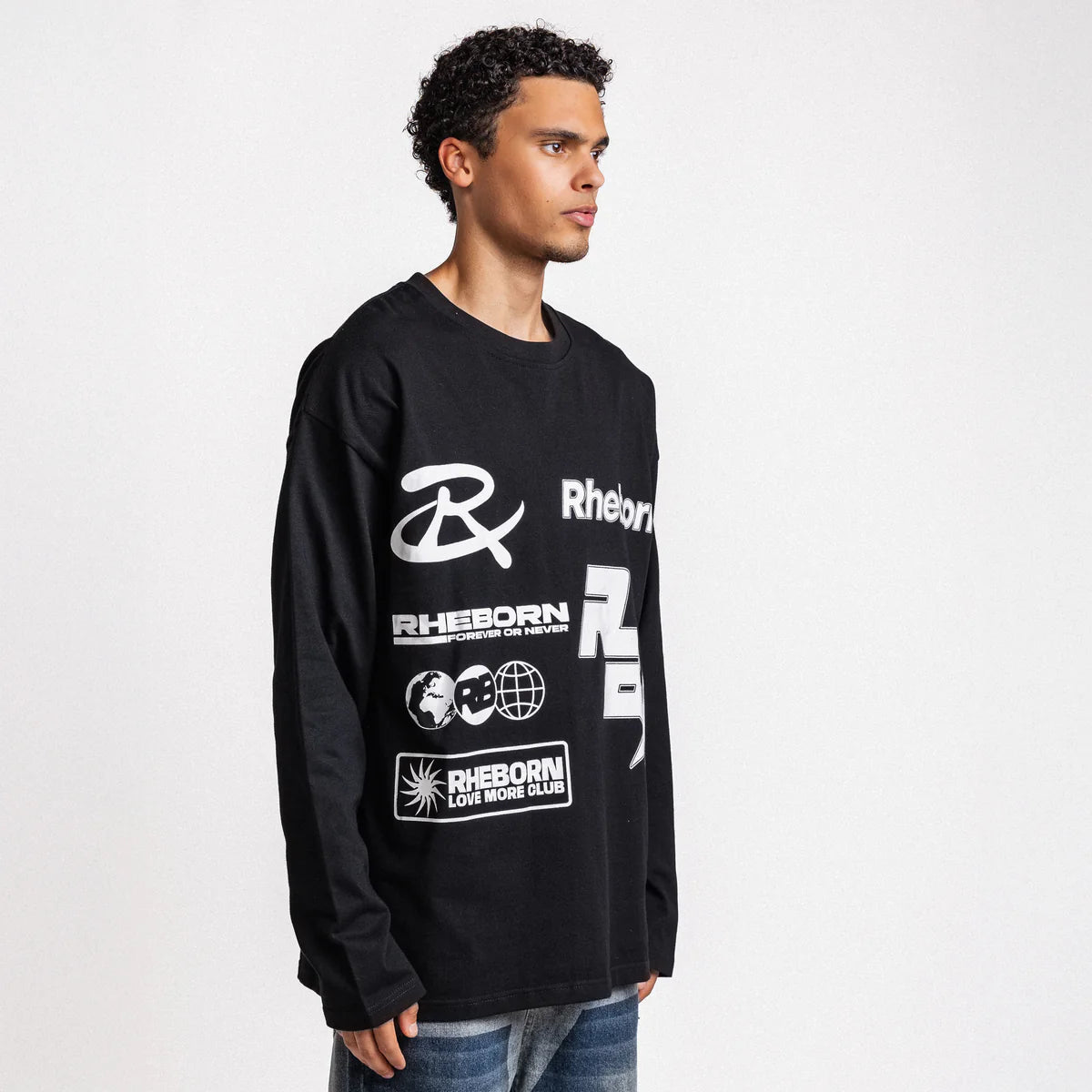 Rheborn Multi Logo Longsleeve Black - - Mentastore