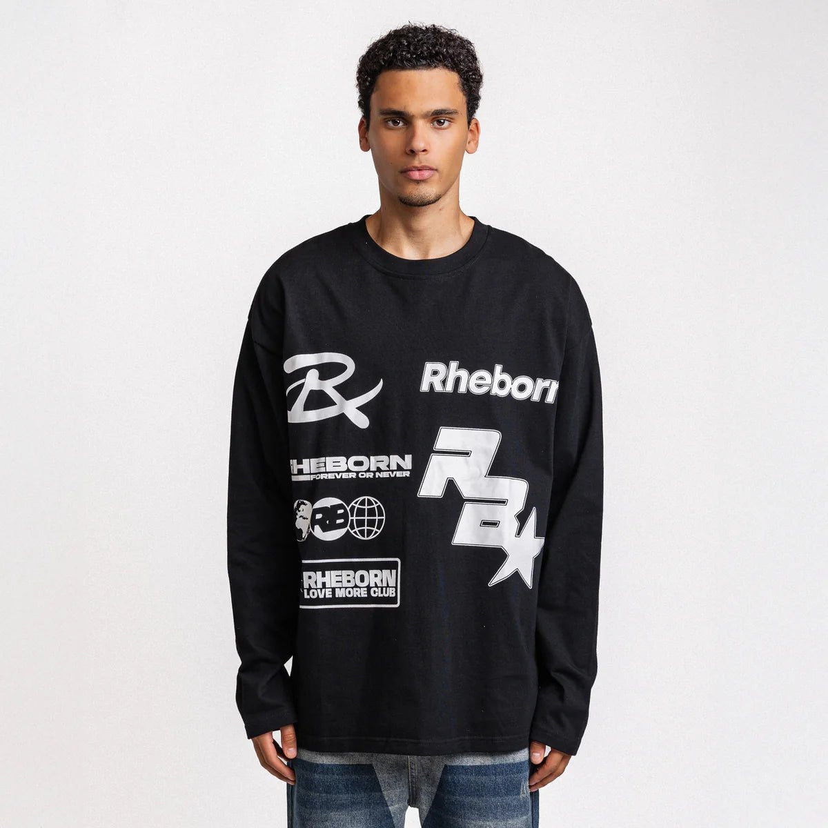 Rheborn Multi Logo Longsleeve Black - - Mentastore
