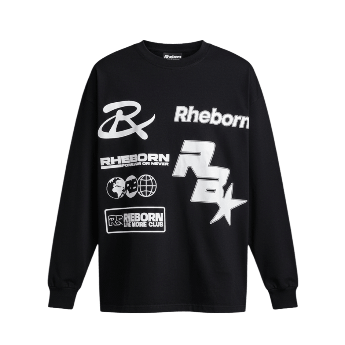Rheborn Multi Logo Longsleeve Black - - Mentastore