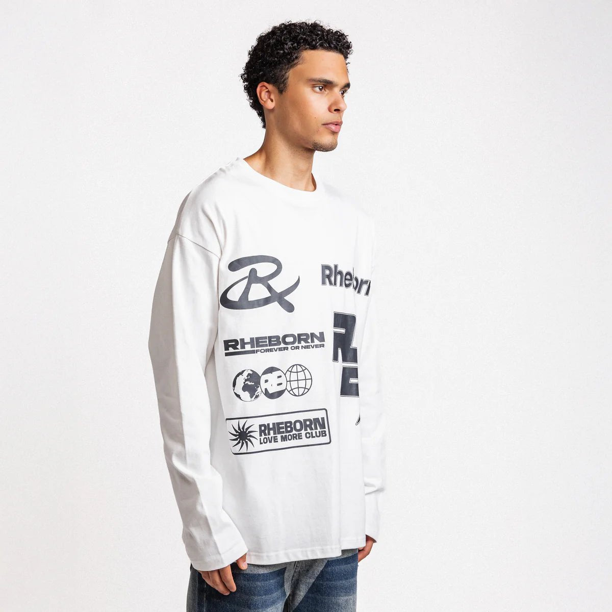 Rheborn Multi Logo Longsleeve White - - Mentastore