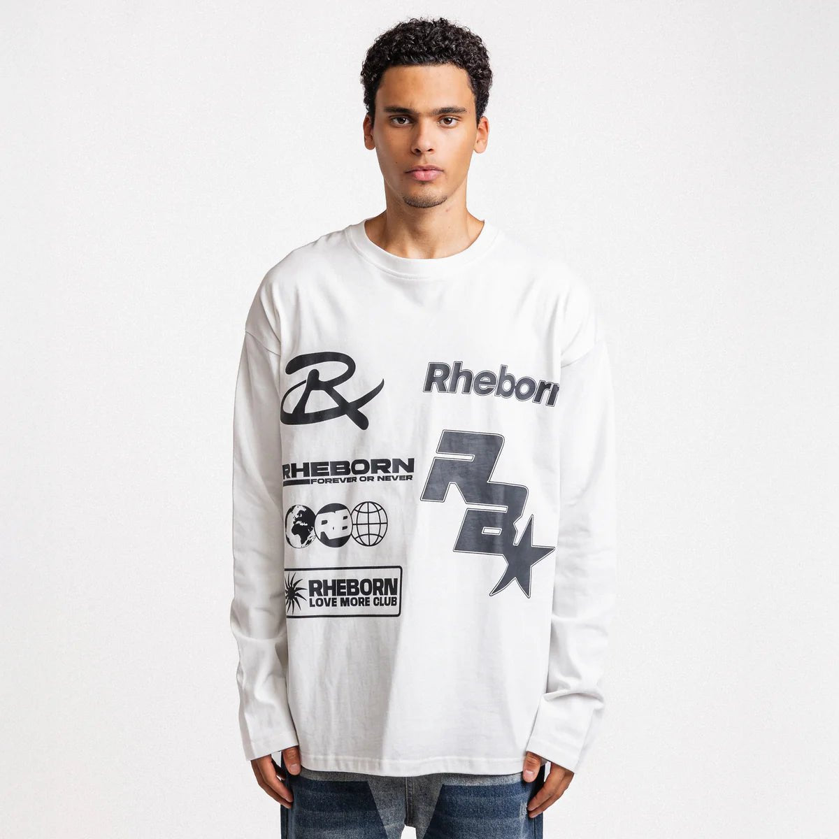 Rheborn Multi Logo Longsleeve White - - Mentastore