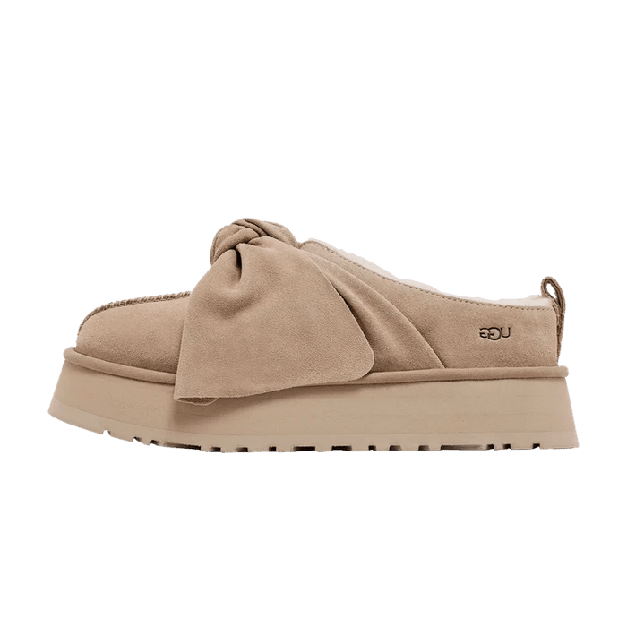 UGG Platform Slip-On Bow Slipper Sand (Women's) - 1176290-SAN - Mentastore