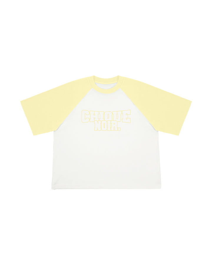 CHIQUE NOIR -  TWO TONE TEE | OFF-WHITE/YELLOW