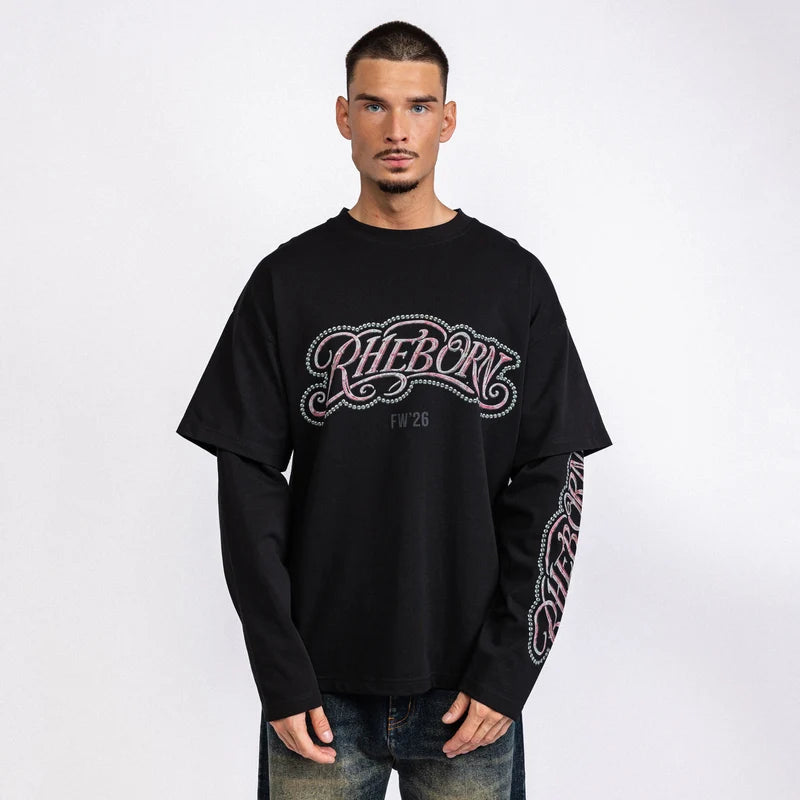 Rheborn Key Logo Double Layer Longsleeve Black