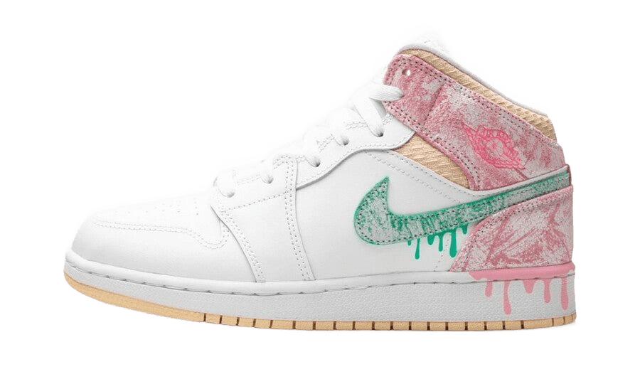 Air Jordan 1 Mid Paint Drip (GS) - DD1666-100 - Mentastore