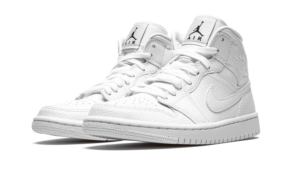 Air Jordan 1 Mid White Snakeskin W