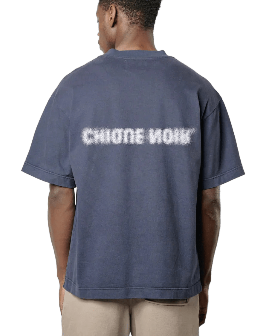 CHIQUE NOIR - BLURRY LOGO TEE - NAVY -  - Mentastore