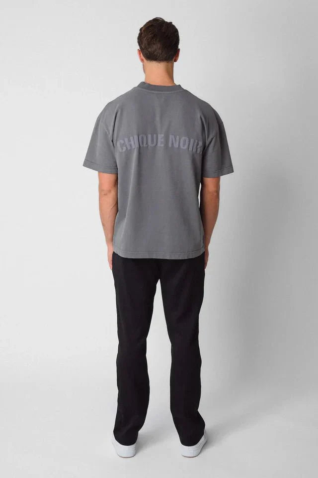 CHIQUE NOIR - CN LOGO TEE - GREY - Mentastore
