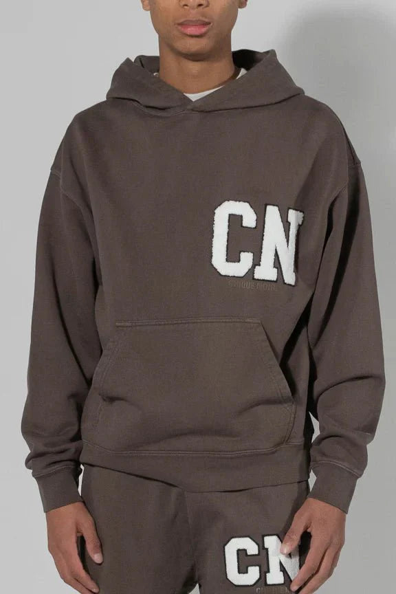 CHIQUE NOIR - CN. PATCH HOODIE - CHOCOLATE - Mentastore -