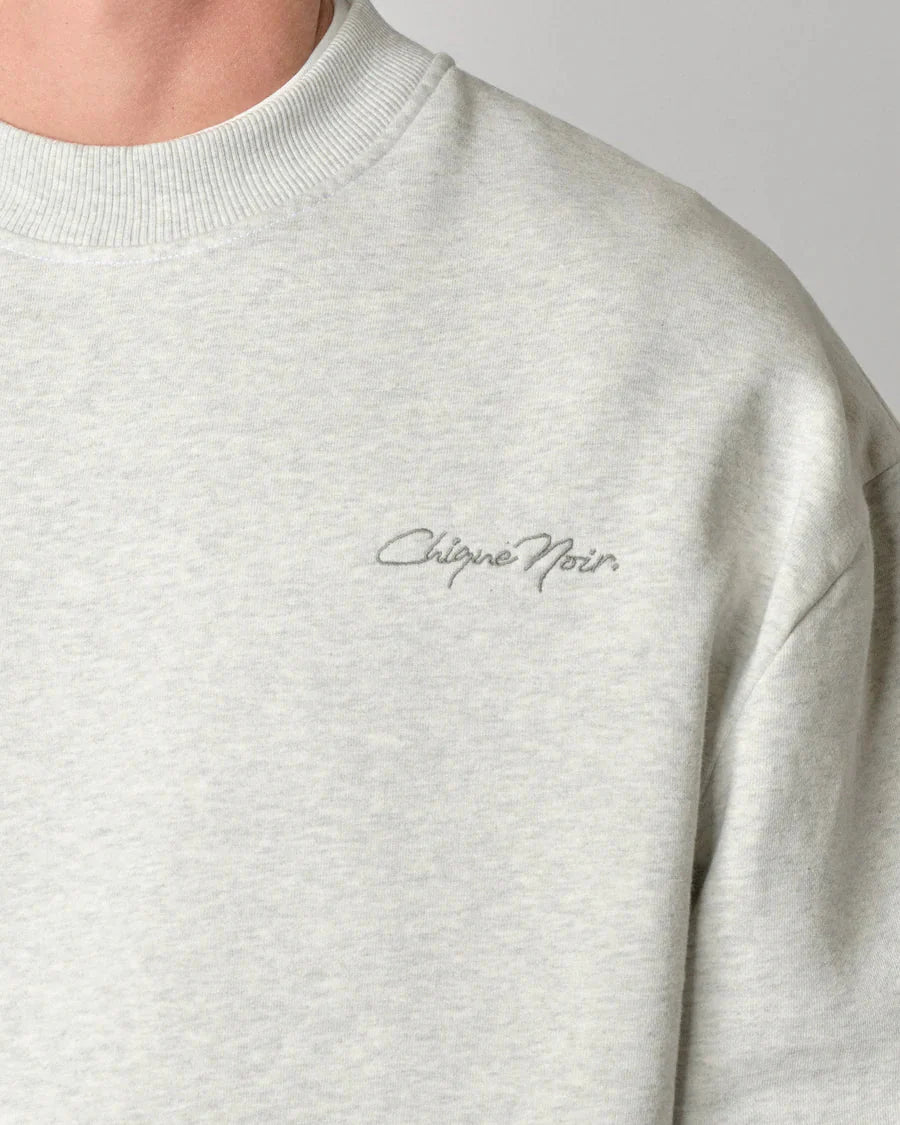 CHIQUE NOIR - CREWNECK - GREY MELANGE - Mentastore