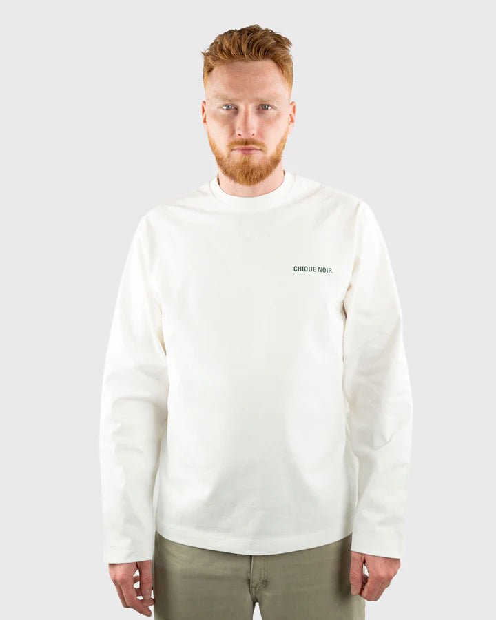 CHIQUE NOIR - ELEVEN LONGSLEEVE VINTAGE WHITE/GREEN -  - Mentastore
