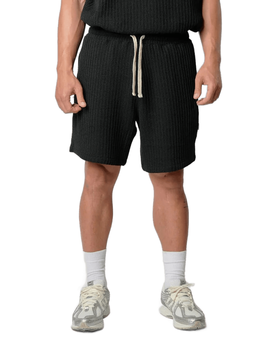 Chique Noir - KNITTED SHORTS - BLACK -  - Mentastore