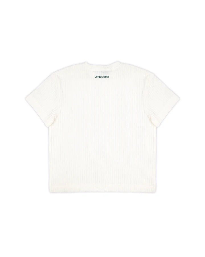 CHIQUE NOIR KNITTED TEE - ECRU/GREEN -  - Mentastore