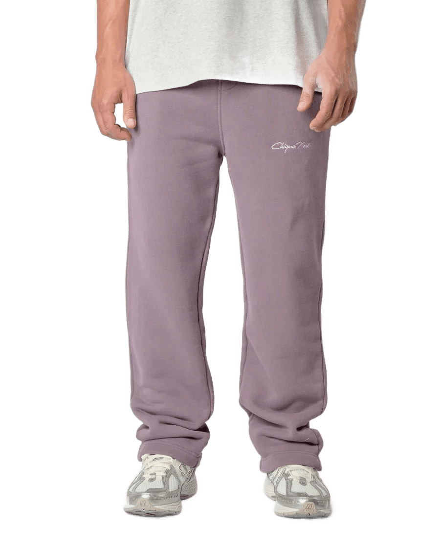 CHIQUE NOIR - WIDE LEG SWEATPANTS - PLUM -  - Mentastore